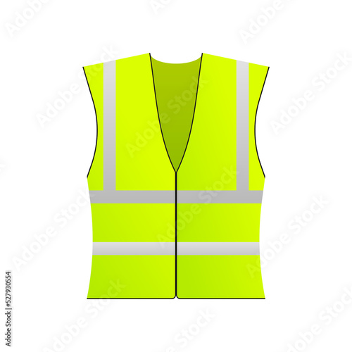 Yellow reflective Event staff vest, jacket. Vector stock illustration