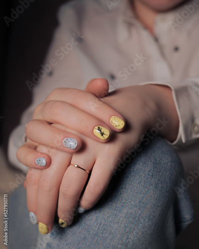 Beautiful female nails close up