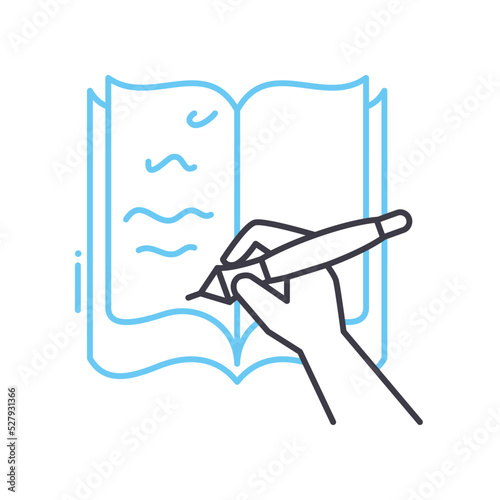 memo line icon, outline symbol, vector illustration, concept sign
