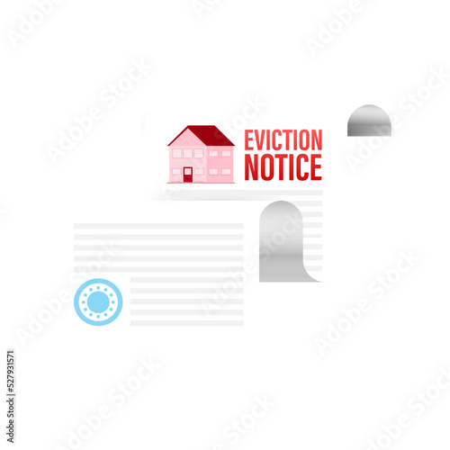 Eviction Notice Form. Notice to vacate form eviction credit. Vector stock illustration. photo