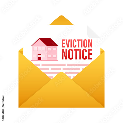 Eviction Notice Form. Notice to vacate form eviction credit. Vector stock illustration. photo