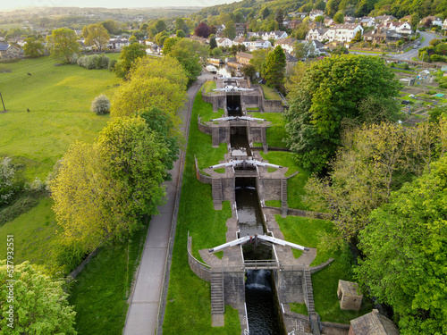 Bingley 5 rise canal locks west yorkshire photo