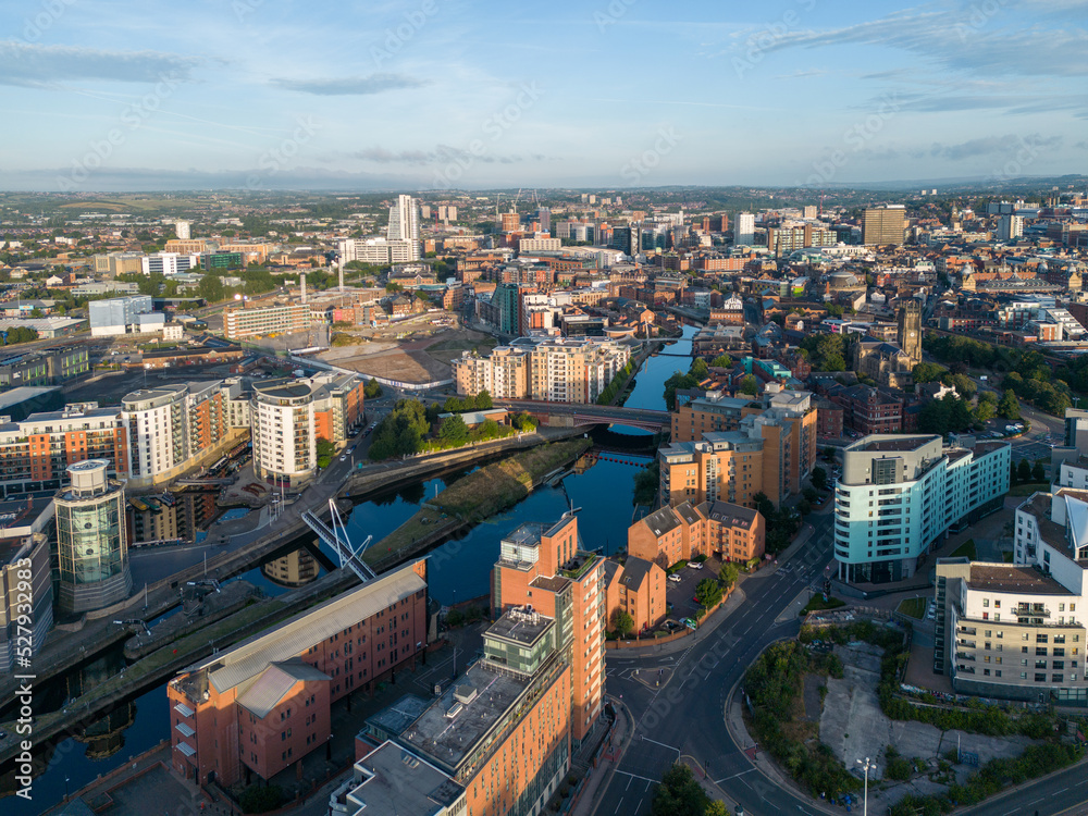 Leeds skyline during a summer sunrise Leeds skyline during a summer sunrise