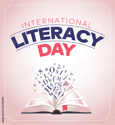 international literacy day. greeting card. photo