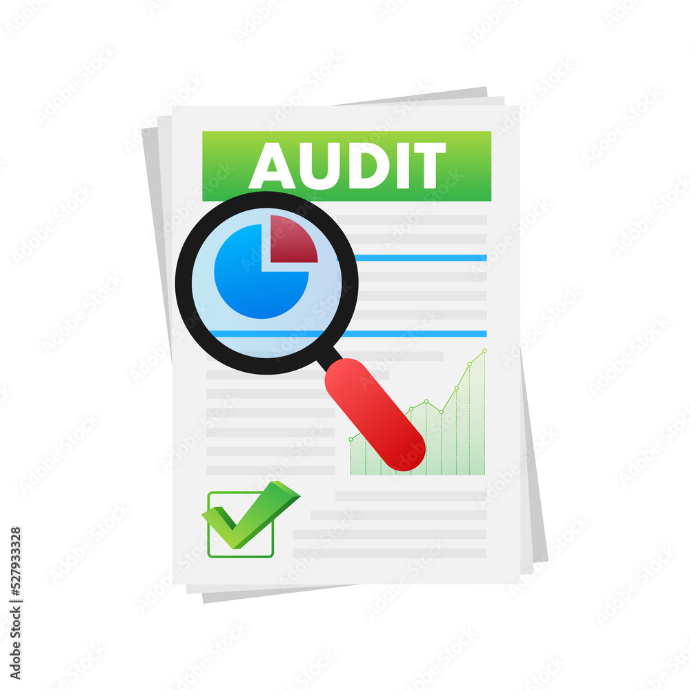 Auditing concepts. Tax process. Data analysis result. Vector stock illustration. Auditing concepts. Tax process. Data analysis result. Vector stock illustration.