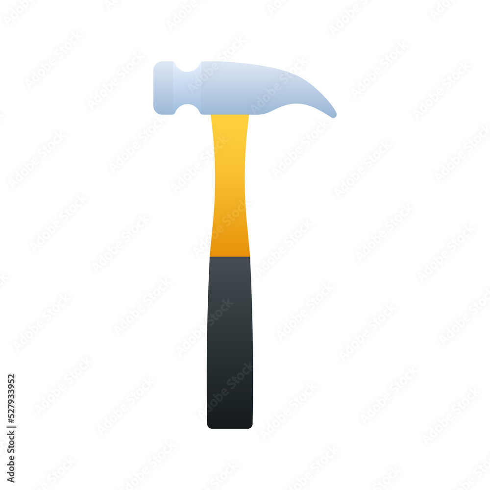 Claw hammer. Builder tools. Labour Day. Vector stock illustration. Claw hammer. Builder tools. Labour Day. Vector stock illustration.