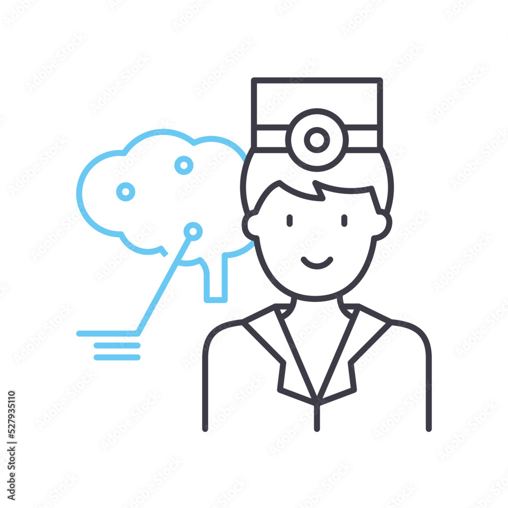neurologist line icon, outline symbol, vector illustration, concept sign neurologist line icon, outline symbol, vector illustration, concept sign