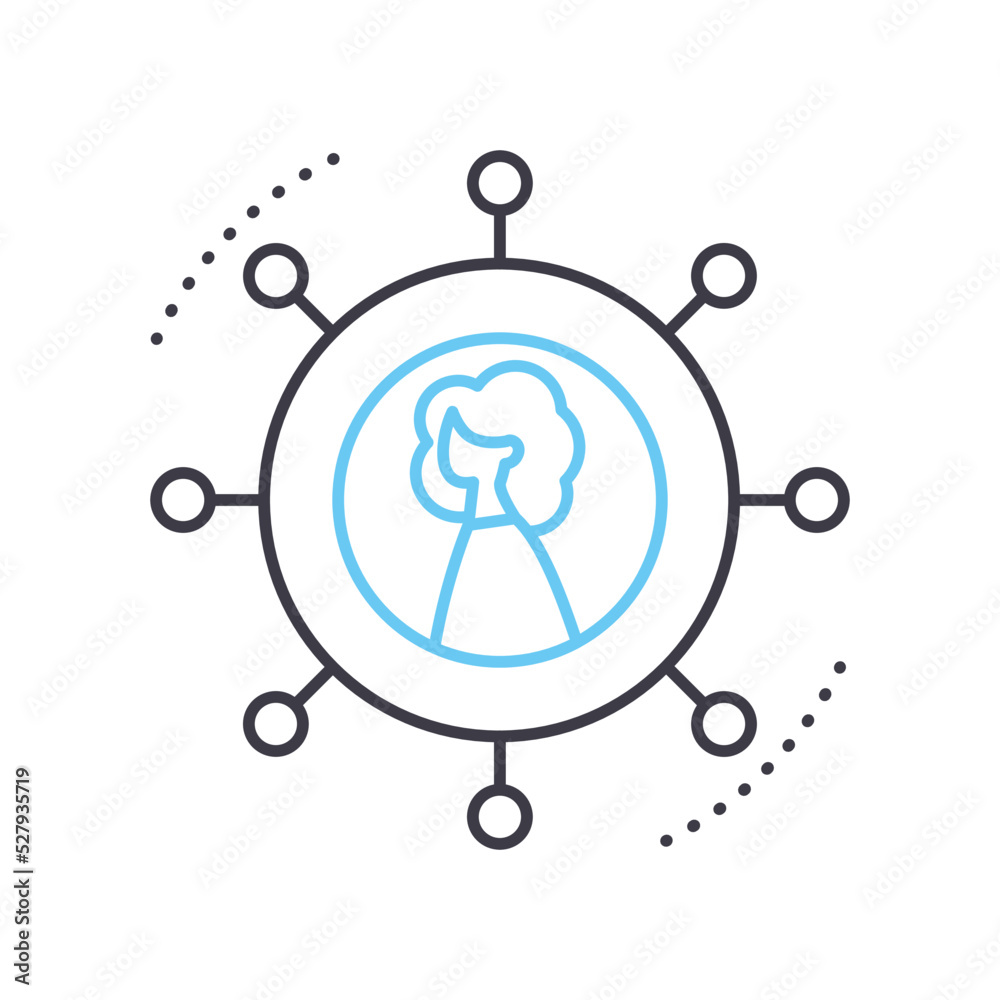 Fototapeta premium networking line icon, outline symbol, vector illustration, concept sign