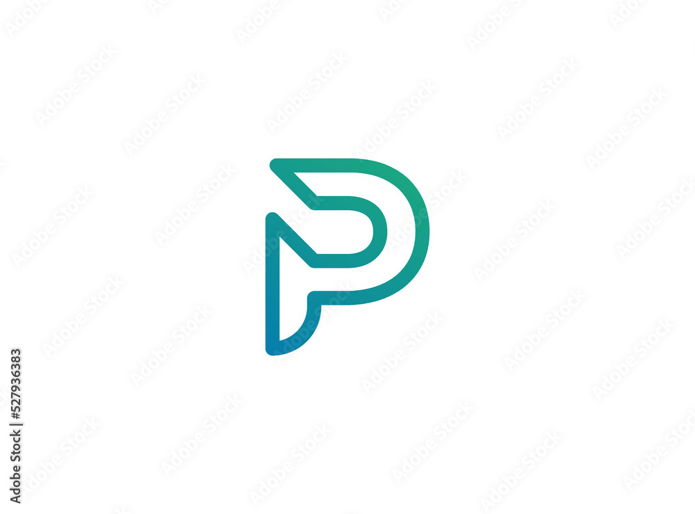 Teal letter P Logo for Innovative and Tech Companies Teal letter P Logo for Innovative and Tech Companies