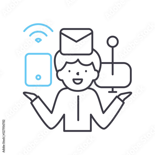 multi tasking line icon, outline symbol, vector illustration, concept sign