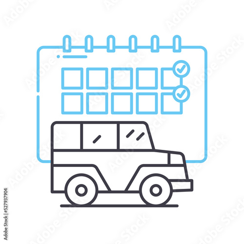 offroad event line icon, outline symbol, vector illustration, concept sign