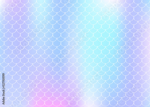 Mermaid scales background with holographic gradient.