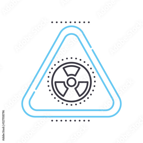 nuclear label line icon, outline symbol, vector illustration, concept sign