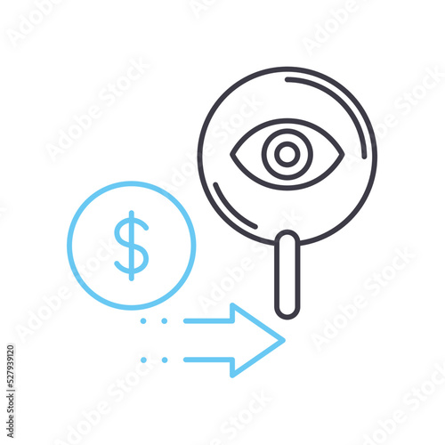 no hidden charges line icon, outline symbol, vector illustration, concept sign