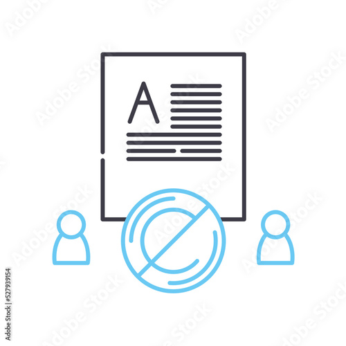 non profit public domain line icon, outline symbol, vector illustration, concept sign