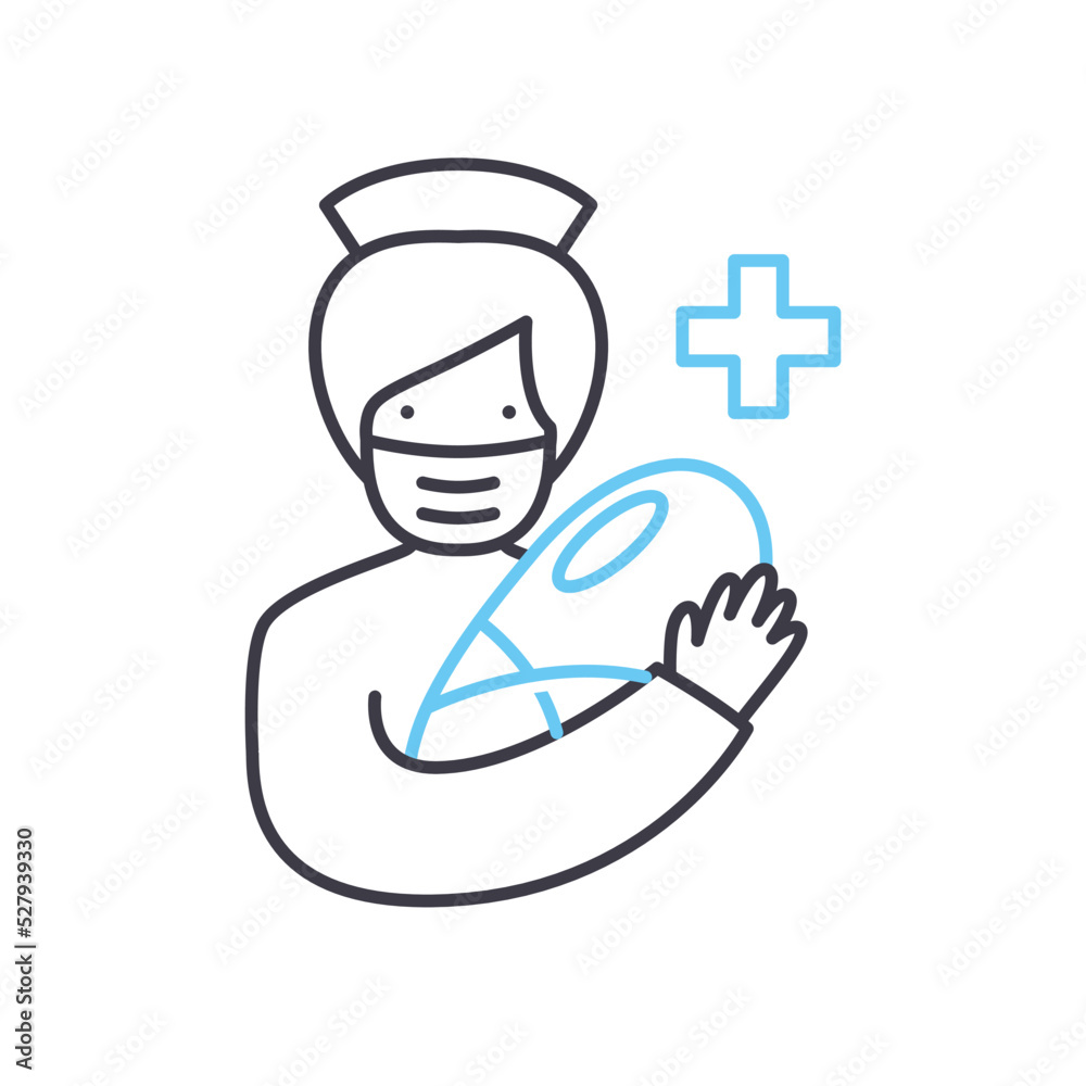 obstetrition line icon, outline symbol, vector illustration, concept sign