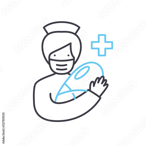 obstetrition line icon, outline symbol, vector illustration, concept sign