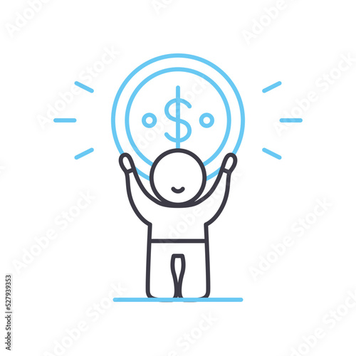 owner equity line icon, outline symbol, vector illustration, concept sign