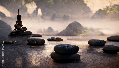 Photography zen stones on the beach