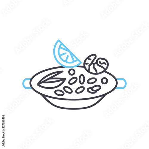 paella line icon, outline symbol, vector illustration, concept sign © Nina