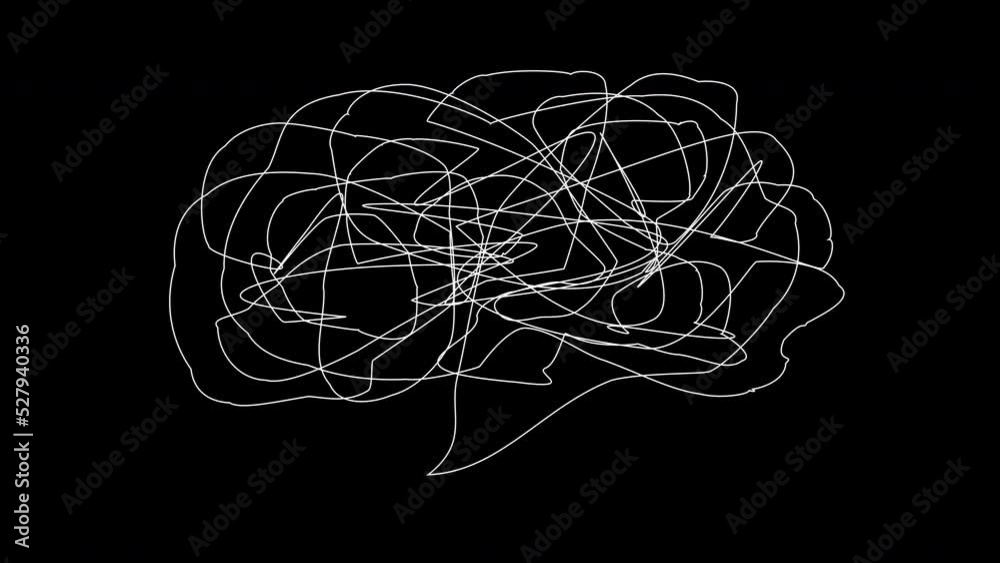 Messy Stress Bubble Chat Animation on Black Background