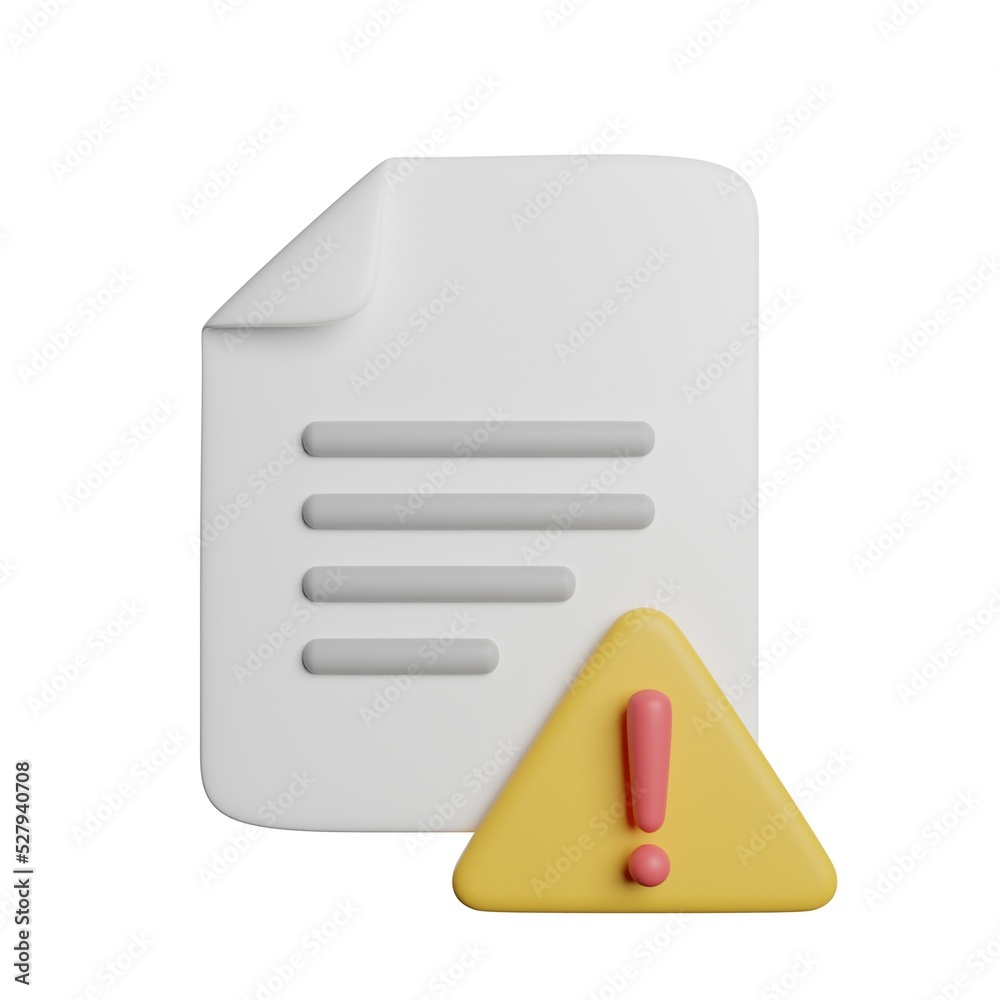 Danger File Warning 3D Rendering Illustration Danger File Warning 3D Rendering Illustration
