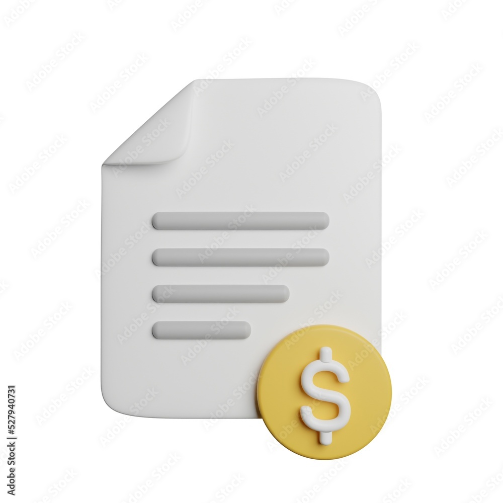 Finance File Document 3D Rendering Illustration Finance File Document 3D Rendering Illustration