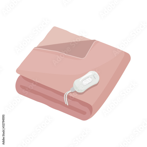Electric blanket concept. Modern electric blanket for the home. Cartoon Vector isolated illustration on white background