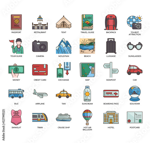 Set of Travel thin line icons for any web and app project.
