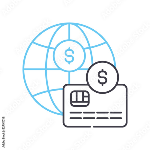 payment transaction line icon, outline symbol, vector illustration, concept sign