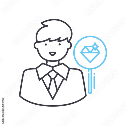 pawnbroker line icon, outline symbol, vector illustration, concept sign
