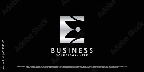 Monogram logo design initial letter e for business or personal with creative concept Premium Vector