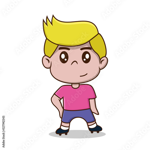 vector illustration cute little boy with blonde hair