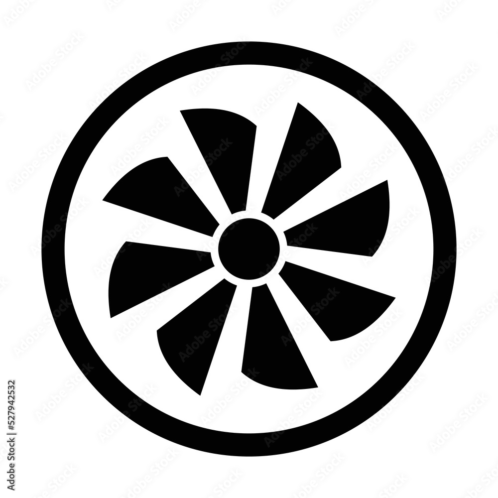 Turbine black icon. Suitable for website, content design, poster, banner, or video editing needs Turbine black icon. Suitable for website, content design, poster, banner, or video editing needs