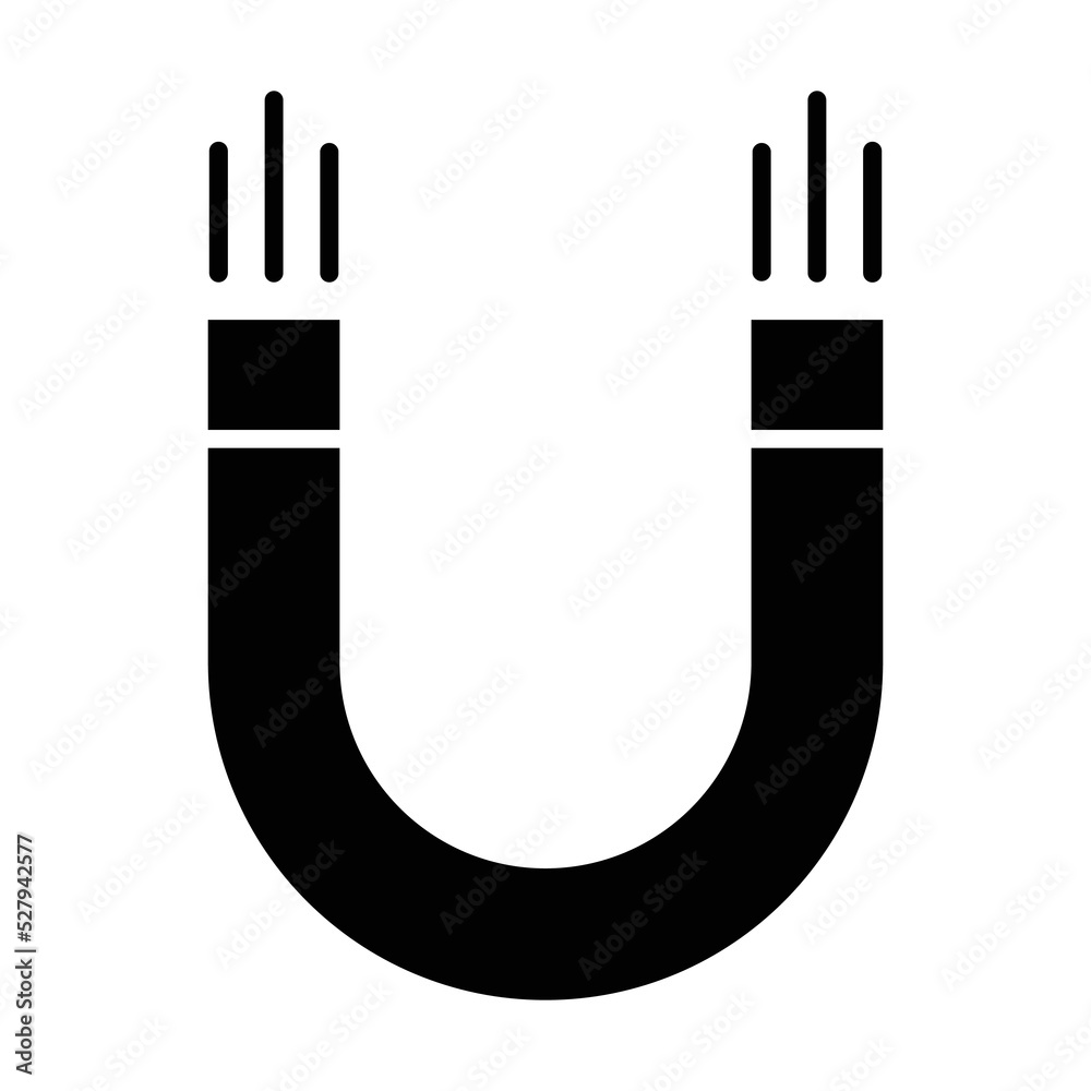 Magnet black icon. Suitable for website, content design, poster, banner, or video editing needs Magnet black icon. Suitable for website, content design, poster, banner, or video editing needs