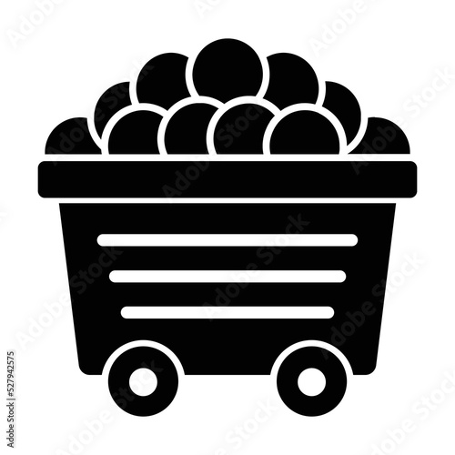Minecart black icon. Suitable for website, content design, poster, banner, or video editing needs