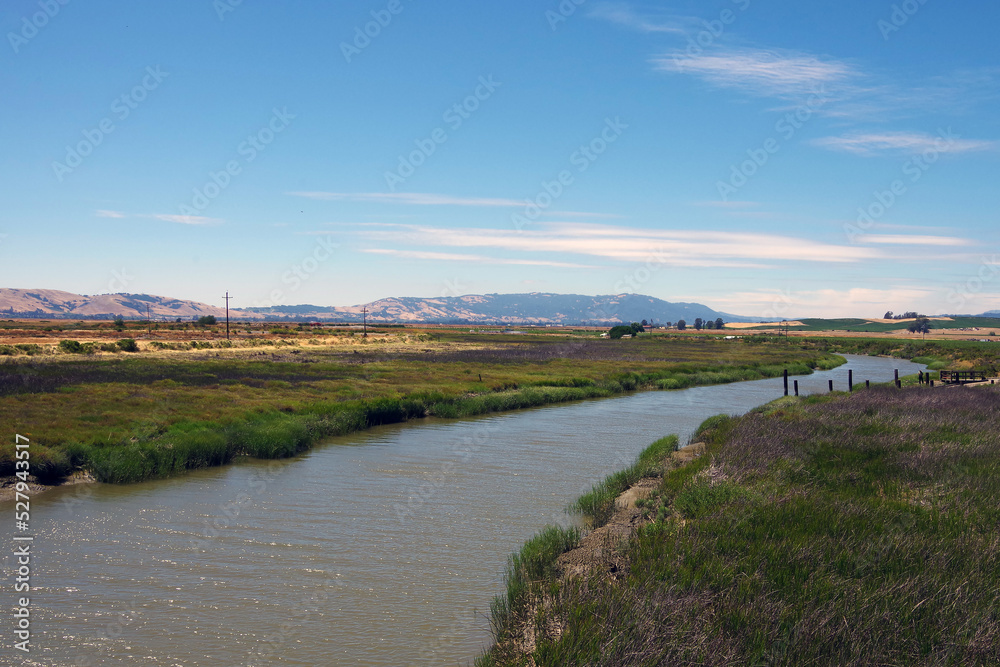 California river landscape between Napa and the San Pablo bay