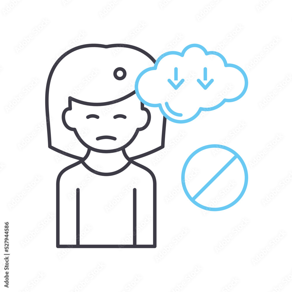 pessimism line icon, outline symbol, vector illustration, concept sign pessimism line icon, outline symbol, vector illustration, concept sign