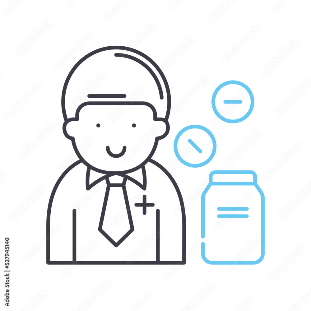 pharmacist line icon, outline symbol, vector illustration, concept sign pharmacist line icon, outline symbol, vector illustration, concept sign