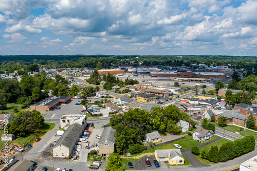 Aerial view of a mixed use neighborhood in Wilmington, New Castle County, Delaware. photo