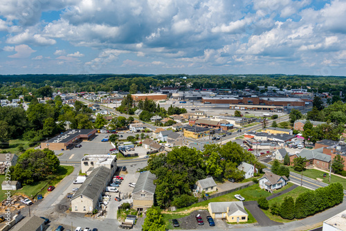 Aerial view of a mixed use neighborhood in Wilmington, New Castle County, Delaware.