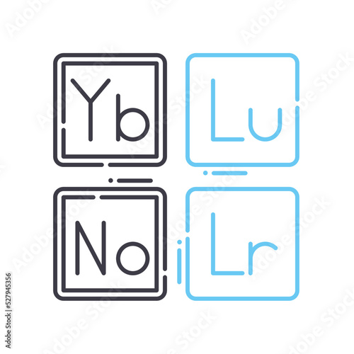 periodic table of elements line icon, outline symbol, vector illustration, concept sign