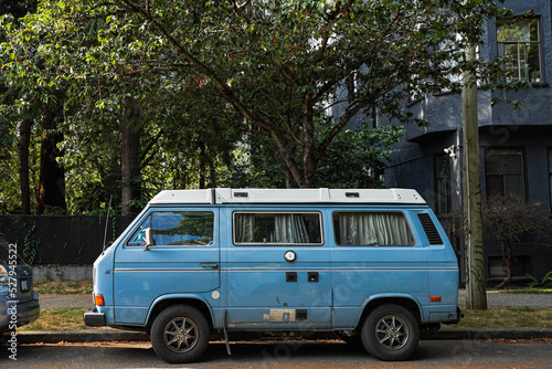 camper van on the road