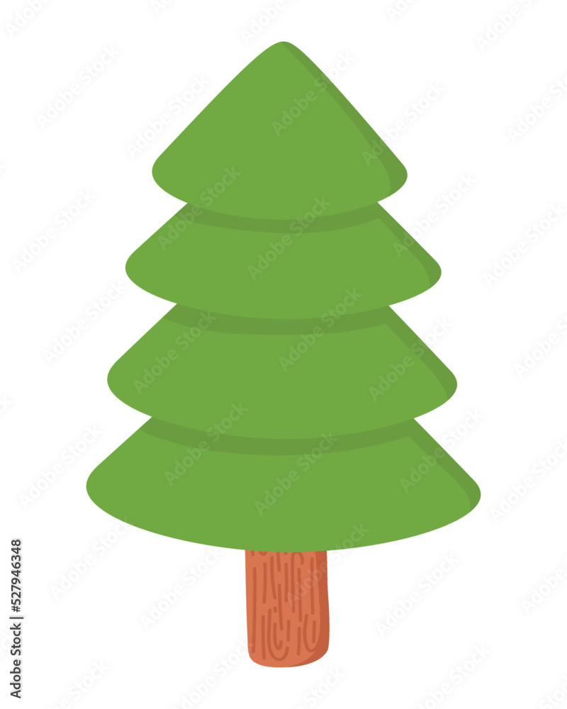 Doodle flat clipart. Simple green tree. All objects are repainted. Doodle flat clipart. Simple green tree. All objects are repainted.