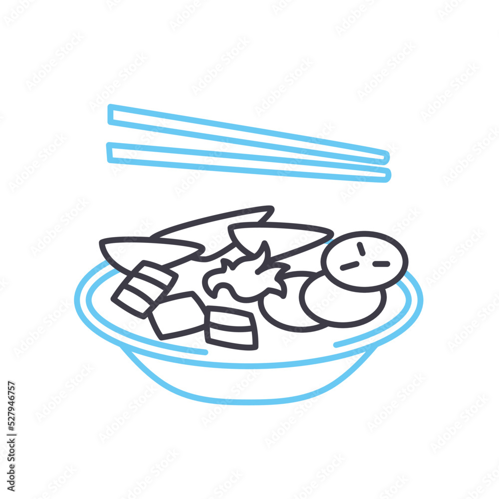 poke line icon, outline symbol, vector illustration, concept sign