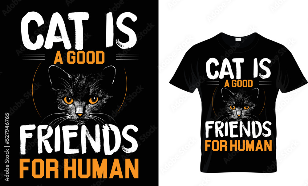 Fototapeta premium Cat is a good friends T-shirt design