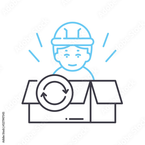 product lifecycle line icon, outline symbol, vector illustration, concept sign