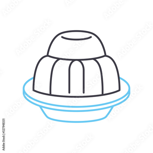 pudding line icon, outline symbol, vector illustration, concept sign
