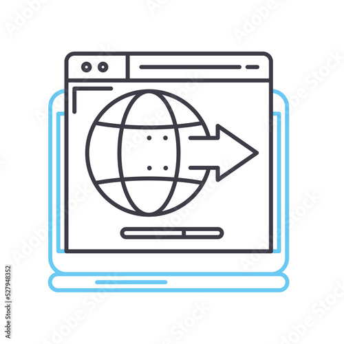 publishing platform line icon, outline symbol, vector illustration, concept sign