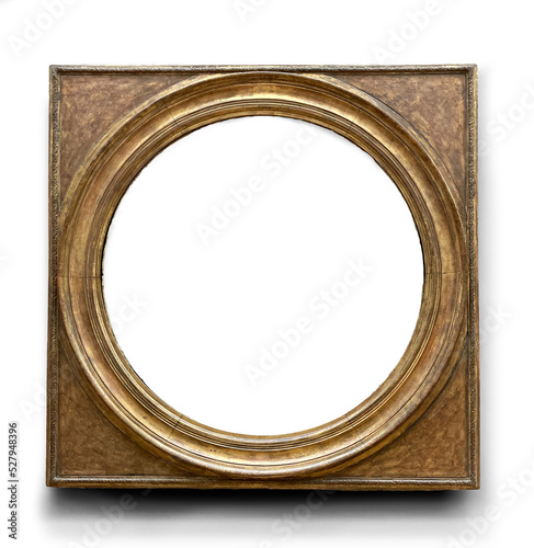 Round in square antique picture frame (ID: 527948396)